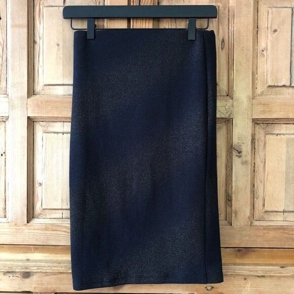 ASTR The Label Size Small Black Blue Metallic Pencil Skirt‎ Fitted Bodycon - Picture 4 of 7